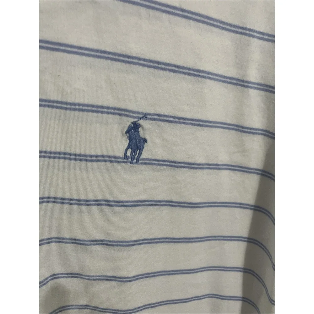 Polo Ralph Lauren Polo Shirt Pima Soft Touch Blue White Striped Pony XL